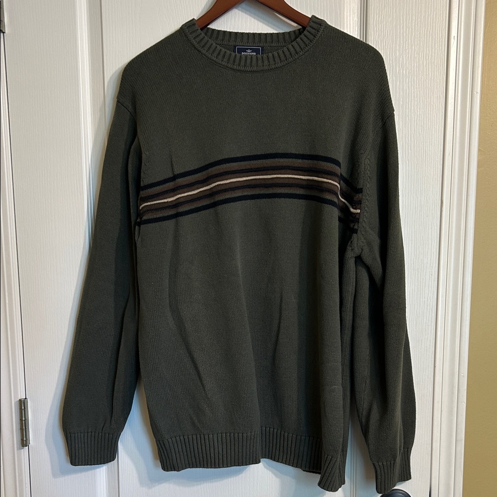 Men's Olive Sweater with Stripes